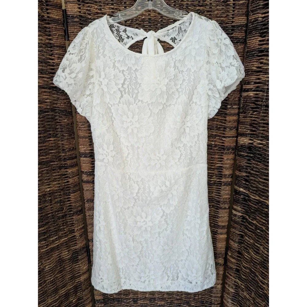 Free People Hailee Mini Dress Medium White Fairy Cottagecore Romantic Wedding